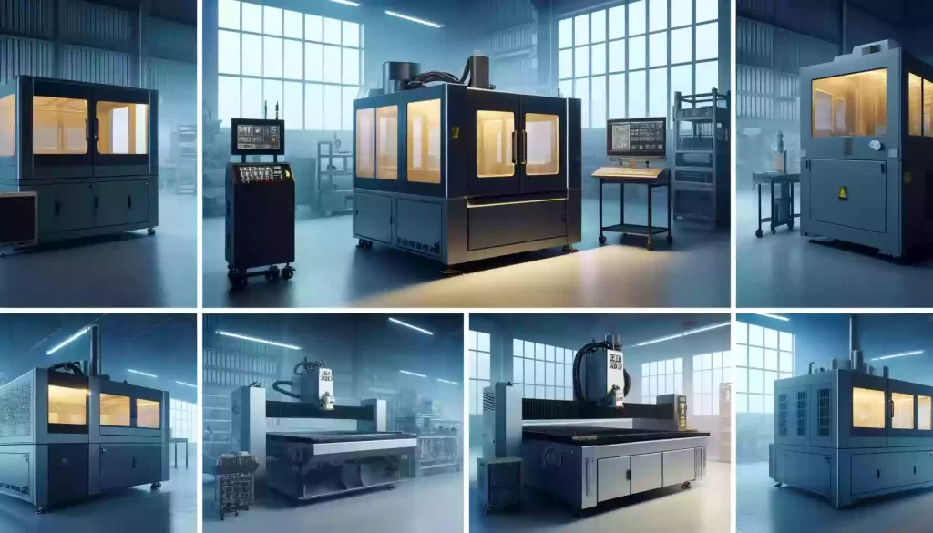 a picture of different types of laser cutting machine