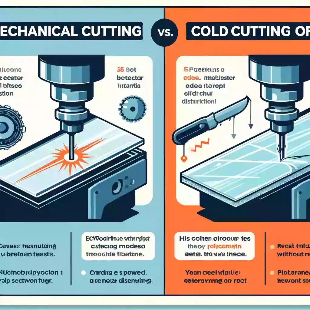 a picture of mechanical cutting and cold cutting polycarbonate