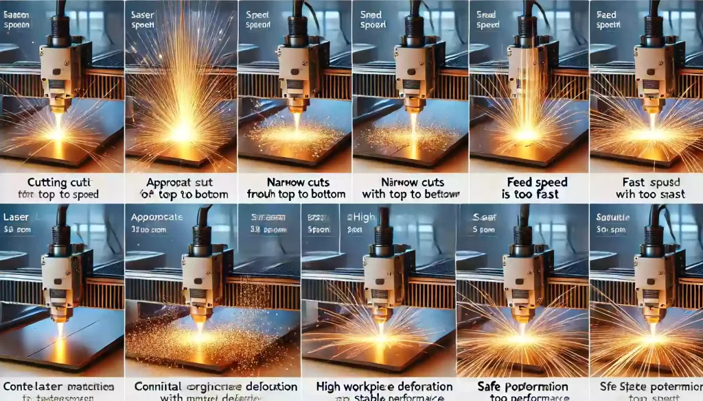 a picture of Judge the cutting speed by observing the cutting sparks